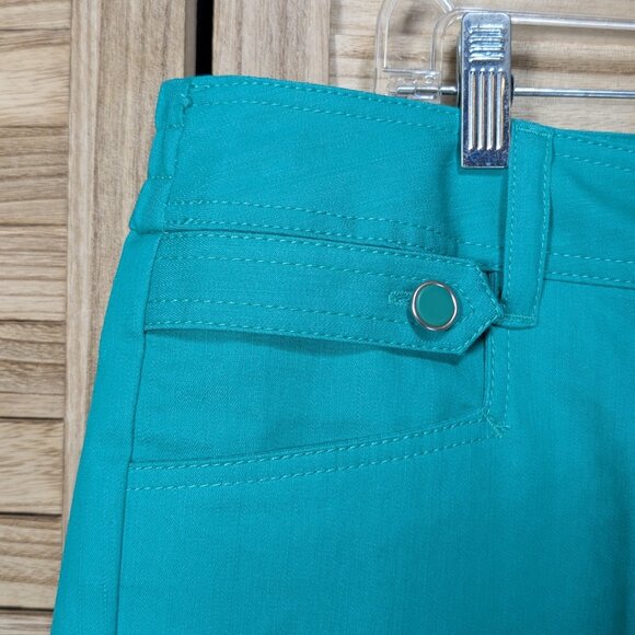 Larry Levine Cropped Pants with Button Accents Teal Size 18W NWT - Picture 4 of 14
